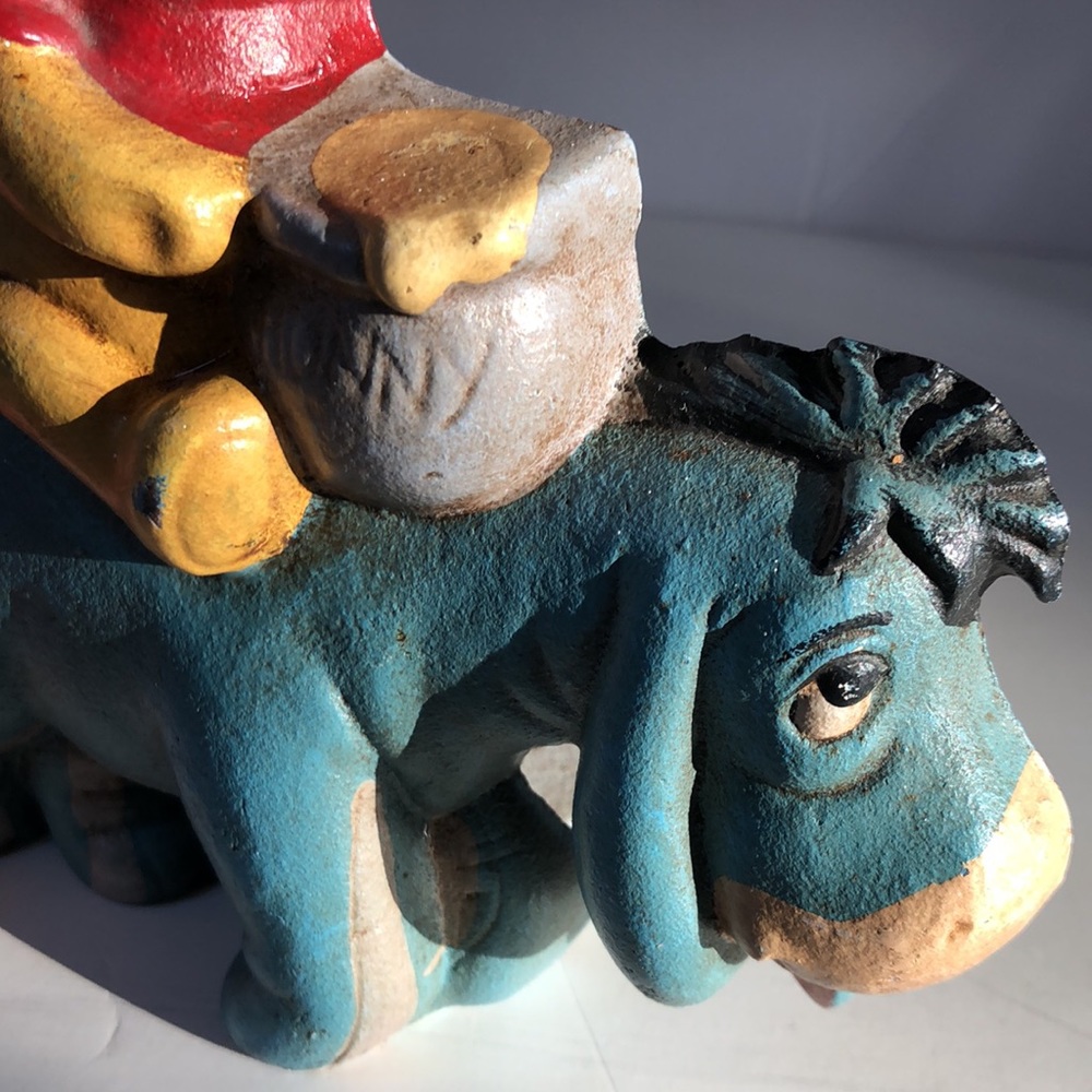 Vintage Winnie The Pooh, Piglet and Eeyore Cast Iron Door Stop - Picture 10 of 10